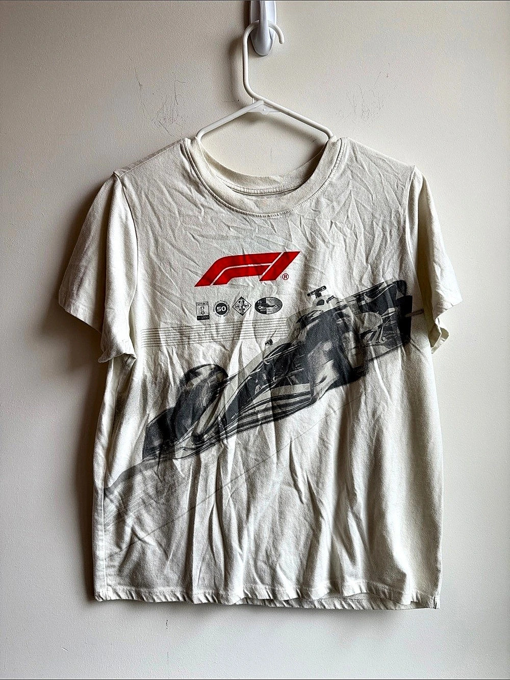 Hybrid Apparel Graphic Short Sleeve Tee in White